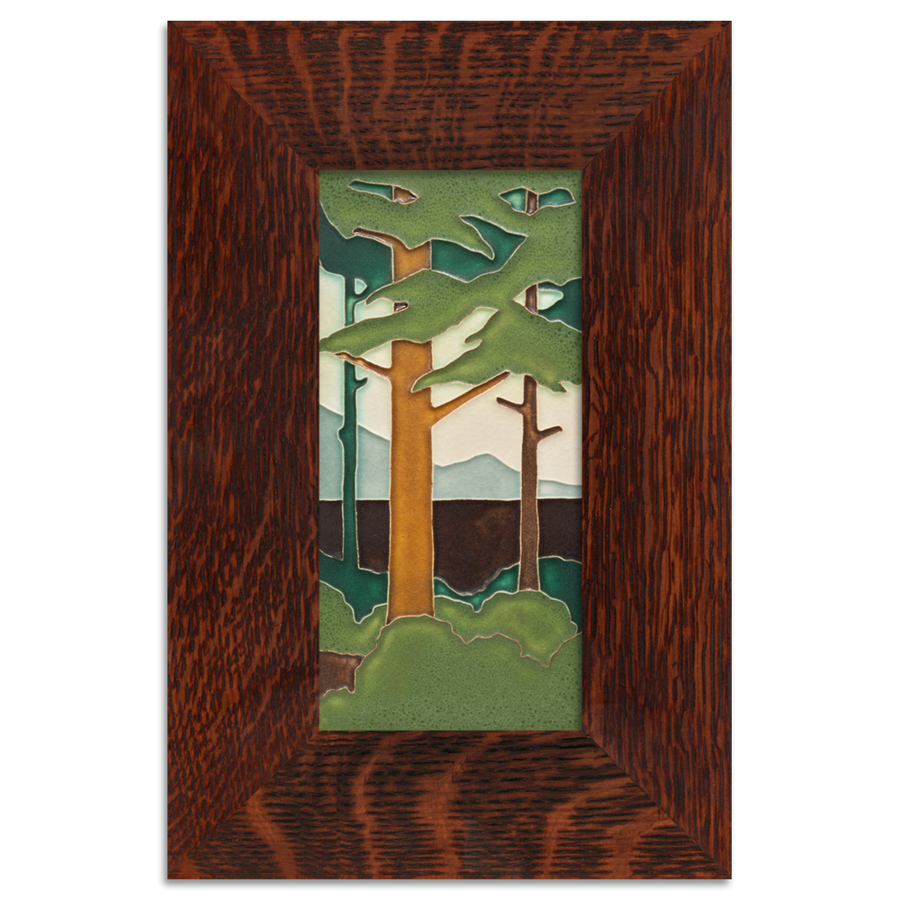 Motawi Spring Pine Landscape Vertical - 4x8 - Artisan's Bench