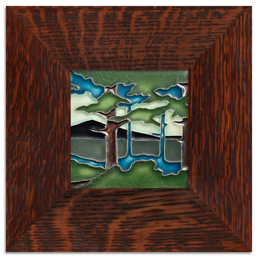 Motawi Pine Landscape Summer Mountain - 4x4 - Artisan's Bench