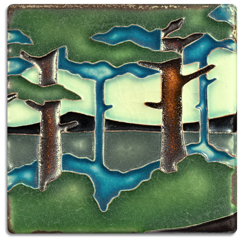 Motawi Pine Landscape Summer Valley - 4x4 - Artisan's Bench