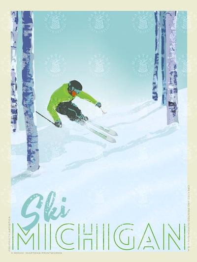 Ski Michigan Print | 18x24