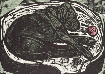 Sleeping Dog 16x20 | Woodblock Print
