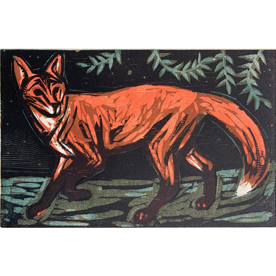 Sly Fox 11x14 | Woodblock Print