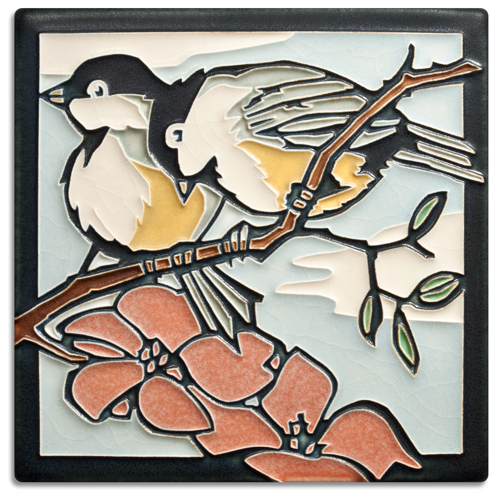 Motawi Spring Chickadees - 6x6 - Artisan's Bench