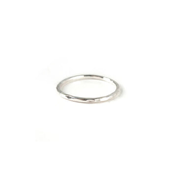 Hammered Band Stacking Ring | Silver