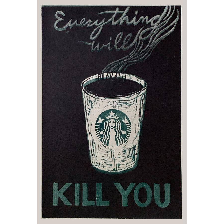 Coffee (Starbucks) 11x17 | Woodblock Print