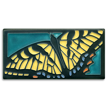 Motawi Swallowtail in Turquoise - 4x8 - Artisan's Bench