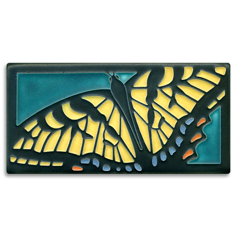Motawi Swallowtail in Turquoise - 4x8 - Artisan's Bench