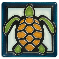 Motawi Turtle in Light Blue- 4x4 - Artisan's Bench