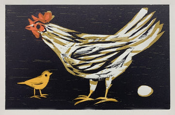 Which Came First 11x14 | Woodblock Print