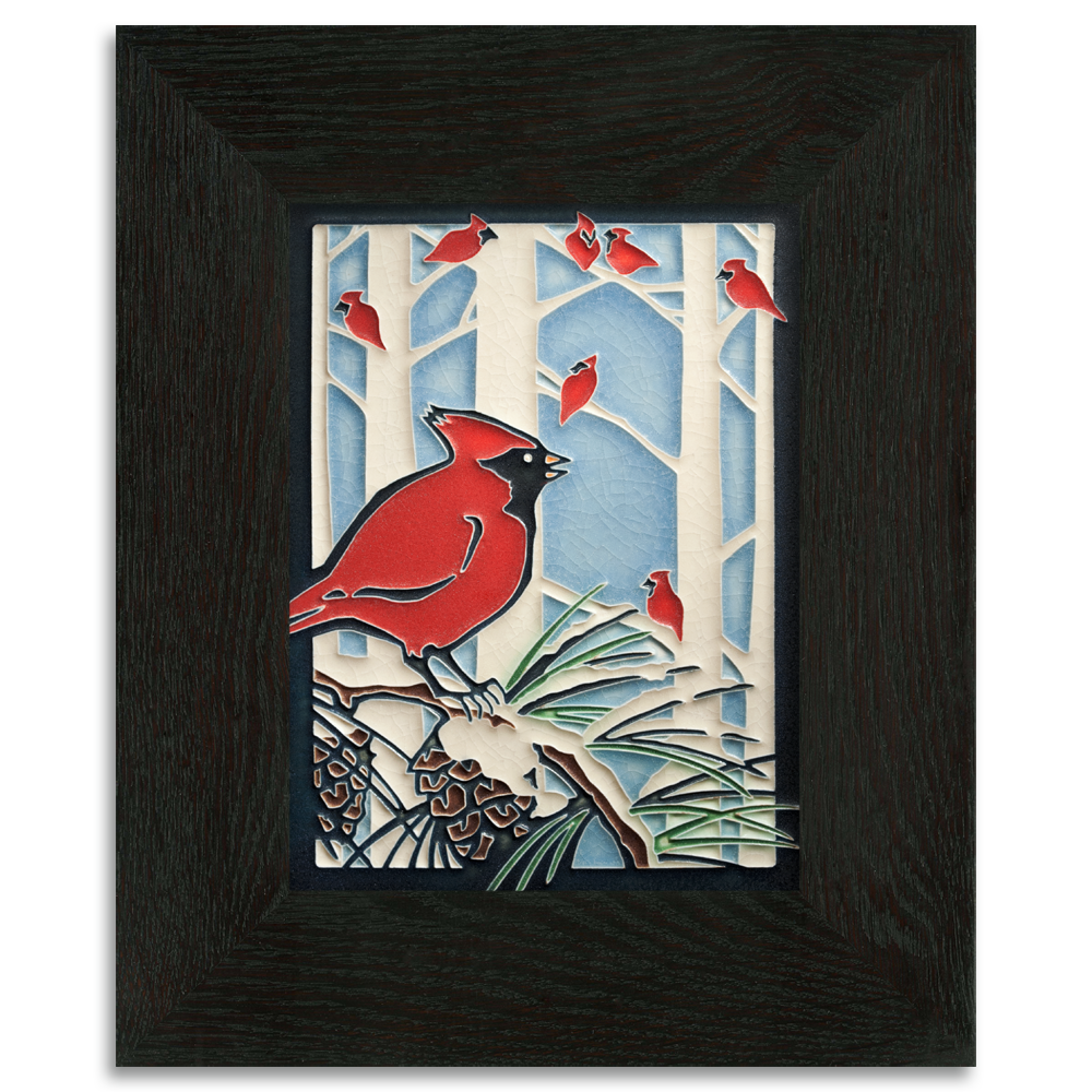 Motawi Winter Cardinals - 6x8 - Artisan's Bench