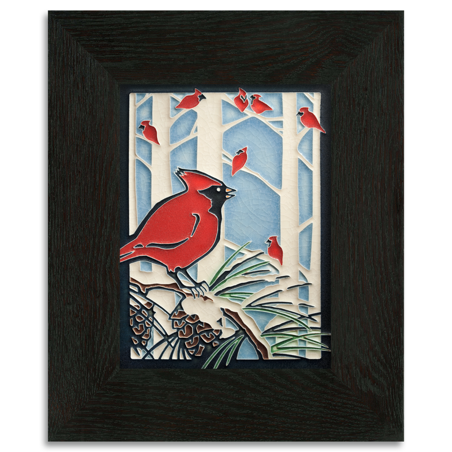 Motawi Winter Cardinals - 6x8 - Artisan's Bench