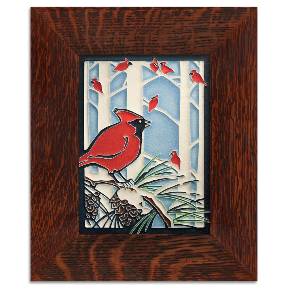 Motawi Winter Cardinals - 6x8 - Artisan's Bench