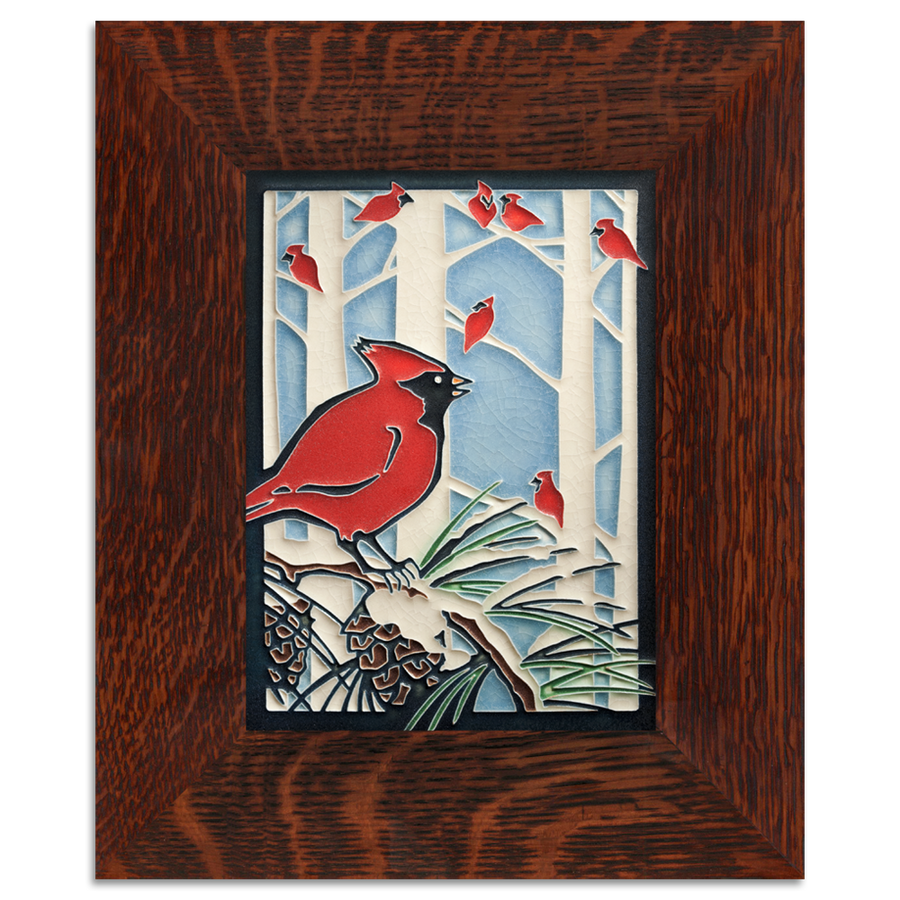 Motawi Winter Cardinals - 6x8 - Artisan's Bench